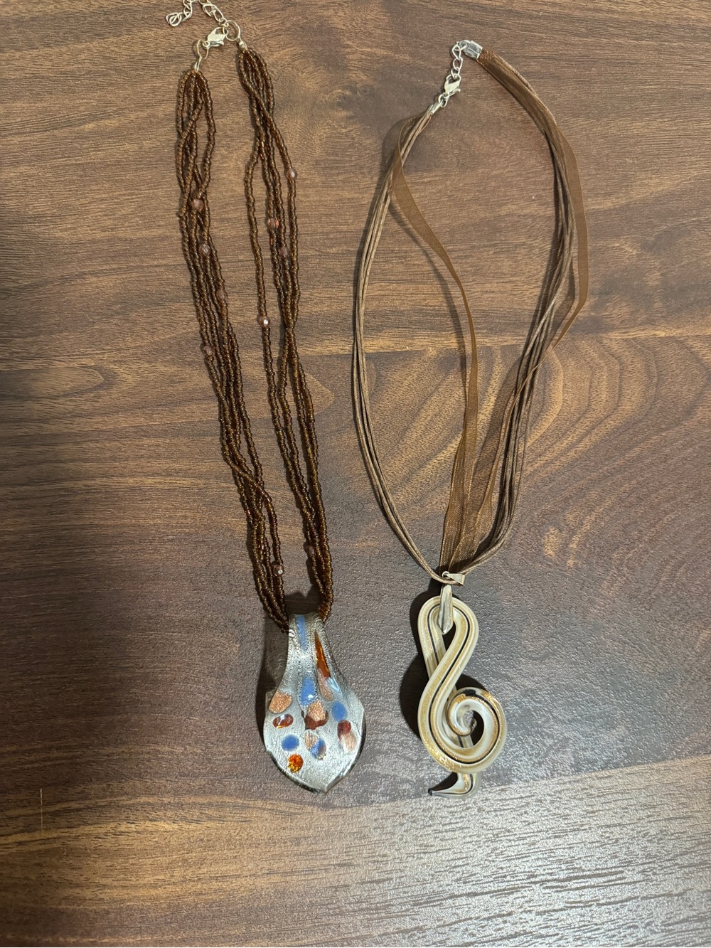 Art Glass & Treble Clef Glass Pendant Eclectic Statement Necklaces